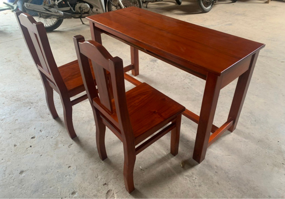 Bàn Ghế Học Sinh Gỗ Tràm Bông Vàng